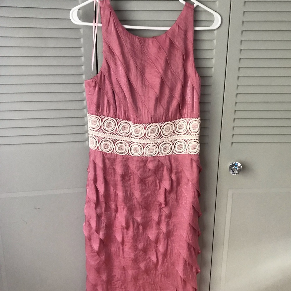 Pink cream dress 4 slightly iridescent  excellent